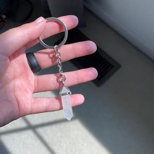 white crystal key chain